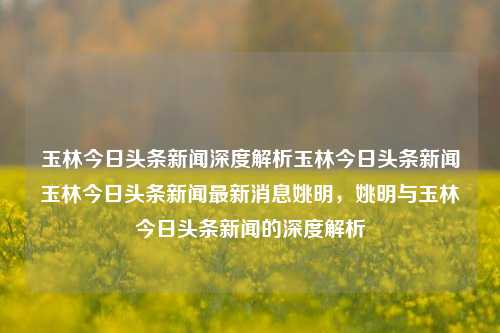 玉林今日头条新闻深度解析玉林今日头条新闻玉林今日头条新闻最新消息姚明，姚明与玉林今日头条新闻的深度解析，姚明与玉林今日头条新闻的深度解析及其影响