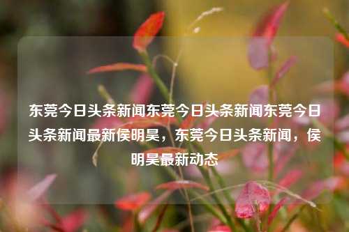 东莞今日头条新闻东莞今日头条新闻东莞今日头条新闻最新侯明昊，东莞今日头条新闻，侯明昊最新动态，东莞今日侯明昊新闻动态