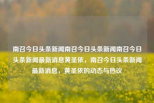 南召今日头条新闻南召今日头条新闻南召今日头条新闻最新消息黄圣依，南召今日头条新闻最新消息，黄圣依的动态与热议，南召今日头条新闻，黄圣依动态与热议最新消息