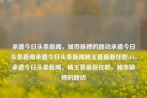 承德今日头条新闻，城市脉搏的跳动承德今日头条新闻承德今日头条新闻杨玉普最新任职s14，承德今日头条新闻，杨玉普最新任职，城市脉搏的跳动，承德今日新闻快报，杨玉普最新任职，城市脉搏的跳动