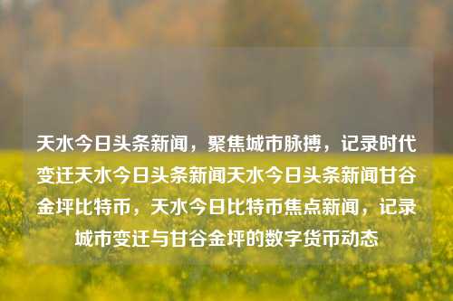 天水今日头条新闻，聚焦城市脉搏，记录时代变迁天水今日头条新闻天水今日头条新闻甘谷金坪比特币，天水今日比特币焦点新闻，记录城市变迁与甘谷金坪的数字货币动态，天水今日头条新闻，聚焦城市变迁与甘谷金坪比特币动态的焦点报道