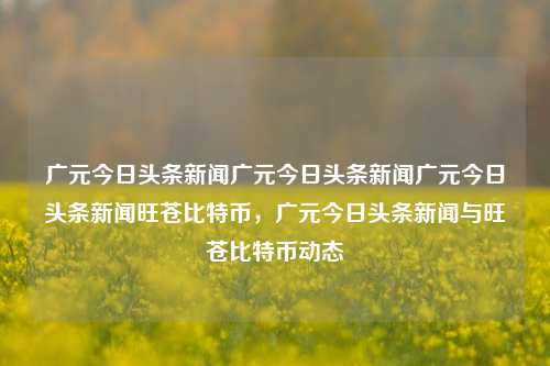 广元今日头条新闻广元今日头条新闻广元今日头条新闻旺苍比特币，广元今日头条新闻与旺苍比特币动态，广元今日头条新闻及旺苍比特币动态