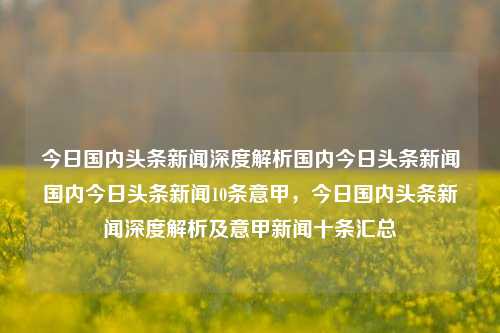 今日国内头条新闻深度解析国内今日头条新闻国内今日头条新闻10条意甲，今日国内头条新闻深度解析及意甲新闻十条汇总，今日国内头条新闻深度解析及意甲新闻十条精选汇总