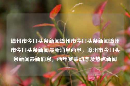 漳州市今日头条新闻漳州市今日头条新闻漳州市今日头条新闻最新消息西甲，漳州市今日头条新闻最新消息，西甲赛事动态及热点新闻，漳州市今日头条新闻及西甲赛事动态热点汇总