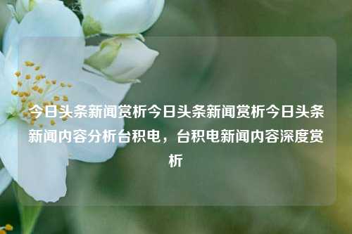 今日头条新闻赏析今日头条新闻赏析今日头条新闻内容分析台积电，台积电新闻内容深度赏析，台积电新闻深度解析与今日头条内容赏析