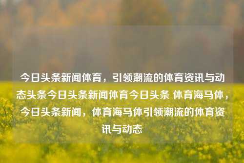 今日头条新闻体育，引领潮流的体育资讯与动态头条今日头条新闻体育今日头条 体育海马体，今日头条新闻，体育海马体引领潮流的体育资讯与动态，今日头条体育资讯引领潮流，海马体助力体育动态更新快报