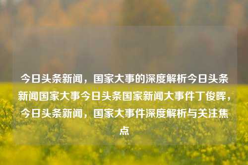 今日头条新闻，国家大事的深度解析今日头条新闻国家大事今日头条国家新闻大事件丁俊晖，今日头条新闻，国家大事件深度解析与关注焦点，今日头条新闻，国家大事件深度解析与关注焦点