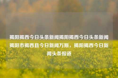 揭阳揭西今日头条新闻揭阳揭西今日头条新闻揭阳市揭西县今日新闻万斯，揭阳揭西今日新闻头条报道，揭阳揭西今日新闻头条报道