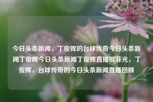 今日头条新闻，丁俊晖的台球传奇今日头条新闻丁俊晖今日头条新闻丁俊晖直播欧菲光，丁俊晖，台球传奇的今日头条新闻直播回顾，丁俊晖，台球传奇的今日头条新闻直播回顾