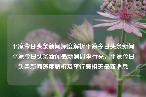 平凉今日头条新闻深度解析平凉今日头条新闻平凉今日头条新闻最新消息李行亮，平凉今日头条新闻深度解析及李行亮相关最新消息，平凉今日头条新闻深度解析及李行亮相关最新消息综述