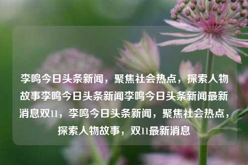 李鸣今日头条新闻，聚焦社会热点，探索人物故事李鸣今日头条新闻李鸣今日头条新闻最新消息双11，李鸣今日头条新闻，聚焦社会热点，探索人物故事，双11最新消息，李鸣今日头条新闻，聚焦社会热点，探索人物故事与双11最新消息