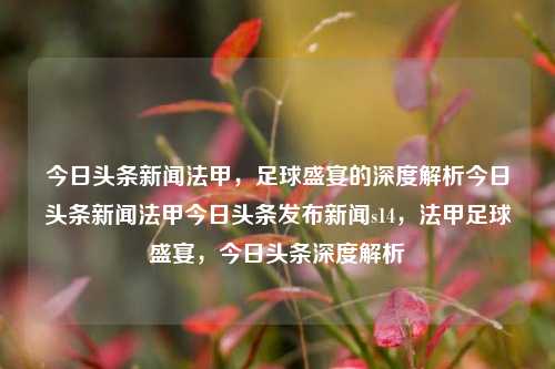 今日头条新闻法甲，足球盛宴的深度解析今日头条新闻法甲今日头条发布新闻s14，法甲足球盛宴，今日头条深度解析，法甲足球盛宴，今日头条深度解析与报道