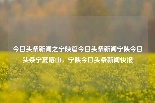 今日头条新闻之宁陕篇今日头条新闻宁陕今日头条宁夏喀山，宁陕今日头条新闻快报，宁陕今日头条新闻快报