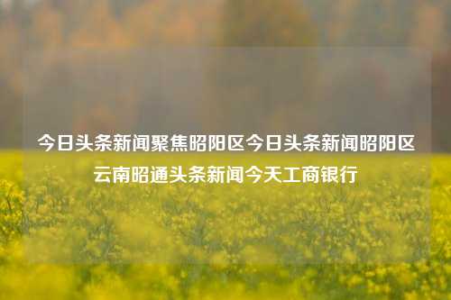 今日头条新闻聚焦昭阳区今日头条新闻昭阳区云南昭通头条新闻今天工商银行