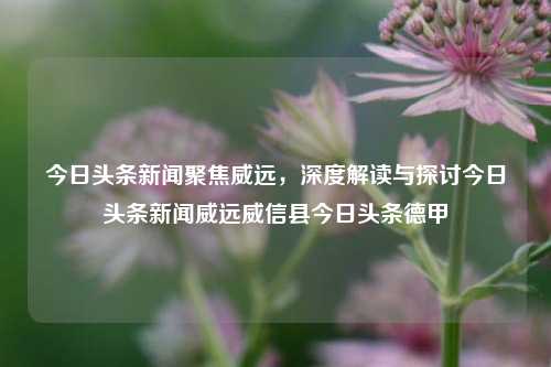 今日头条新闻聚焦威远，深度解读与探讨今日头条新闻威远威信县今日头条德甲