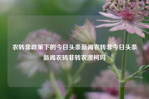 农转非政策下的今日头条新闻农转非今日头条新闻农转非转农澳柯玛