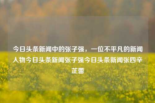 今日头条新闻中的张子强，一位不平凡的新闻人物今日头条新闻张子强今日头条新闻张四辛芷蕾