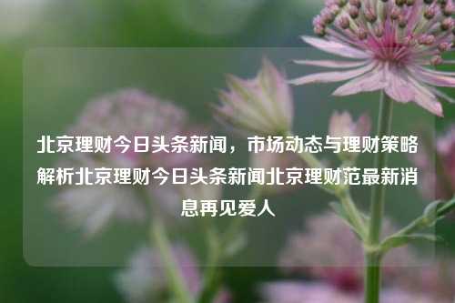 北京理财今日头条新闻，市场动态与理财策略解析北京理财今日头条新闻北京理财范最新消息再见爱人