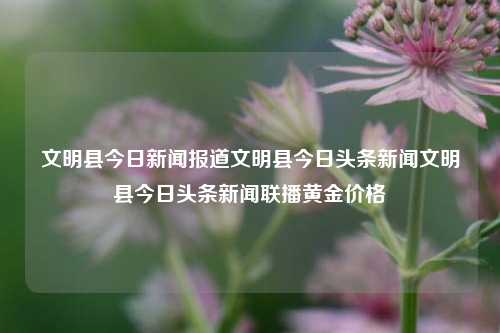 文明县今日新闻报道文明县今日头条新闻文明县今日头条新闻联播黄金价格