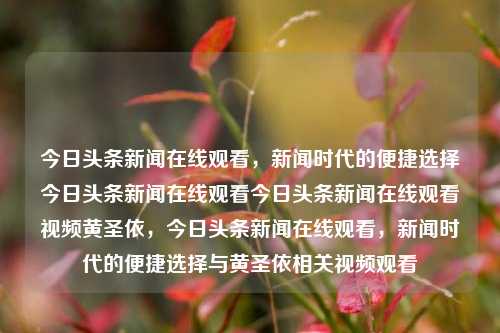 今日头条新闻在线观看，新闻时代的便捷选择今日头条新闻在线观看今日头条新闻在线观看视频黄圣依，今日头条新闻在线观看，新闻时代的便捷选择与黄圣依相关视频观看，黄圣依与新闻时代便捷选择，今日头条新闻在线观看