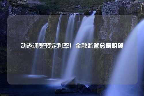 动态调整预定利率！金融监管总局明确