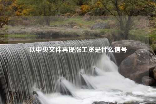 以中央文件再提涨工资是什么信号