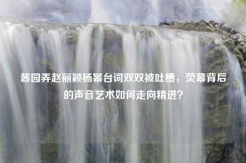 酱园弄赵丽颖杨幂台词双双被吐槽，荧幕背后的声音艺术如何走向精进？